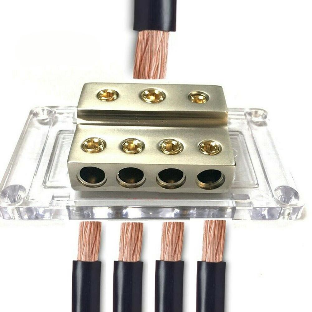 1Pc Battery Distribution Block For Ground 1 Into 4 Out Ground Box Auto Part Ground Battery Distribution Block Car Power Amplifie