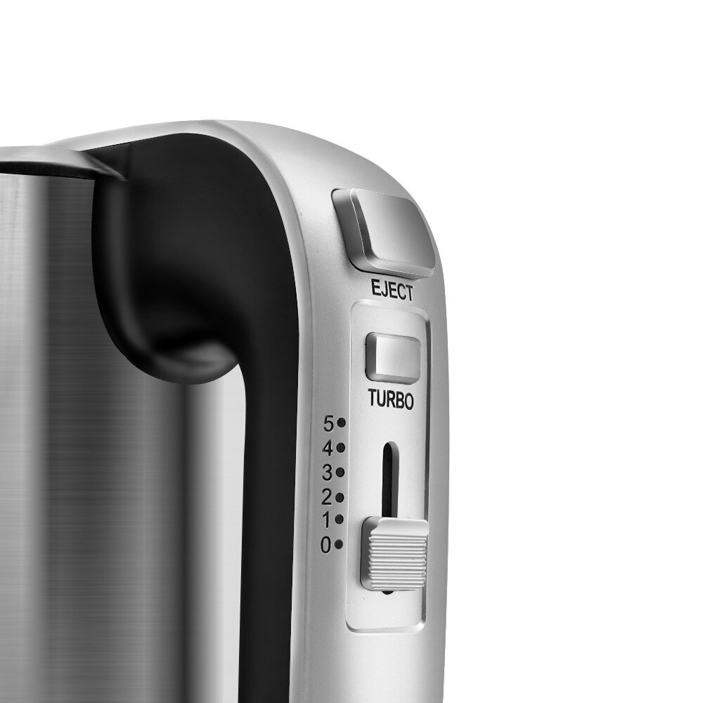Electric Hand Mixer, 500 Watt, Stainless Steel Spiral Kneader, 5 Speeds Plus Turbo, 2 Helix Stirrers, 2 Hooks, Stand Mixer