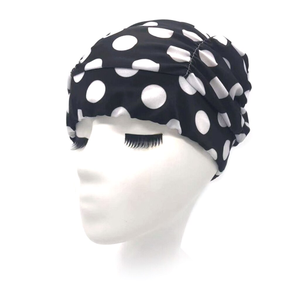 Unisex Turban High Elasticity Swimming Cap Sports Printed Long Hair Nylon Stretch Soft Beach Swim Pool Non Slip Adults Bathing