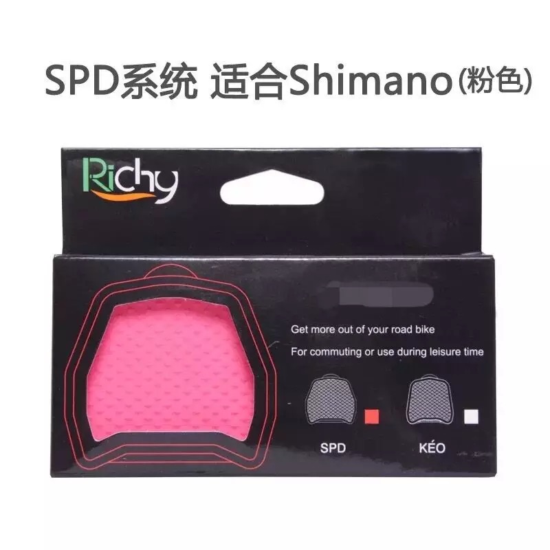 de pedales de bicicleta RICHY, Clips de autosujeción Ciclismo de Carretera sistema SPD y LOOK KEO, abrazadera de pedal para bicicleta: Pink  SPD