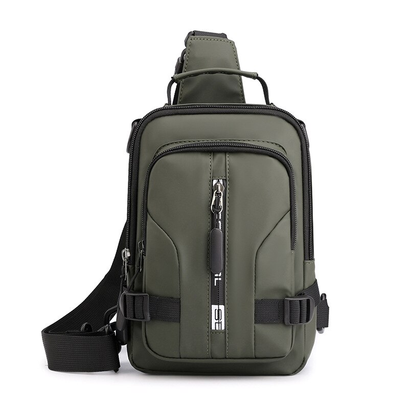 Casual Nylon Brief Mannen Borst Bag Multi-Functionele Outdoor Mannen Crossbody Tassen Waterdichte Schoudertassen Schooltas Portemonnees: 1100-11 Army Green