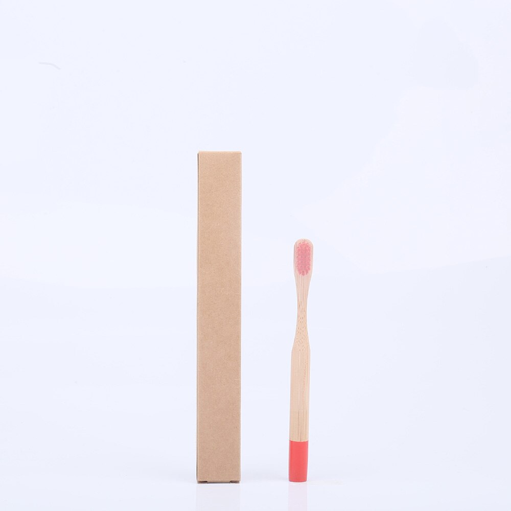 1Pcs Kids Kleurrijke Bamboe Tandenborstel Ronde Handvat Natuurlijke Koolstofarme Eco-vriendelijke Zachte Tandenborstel Oral Care: 86