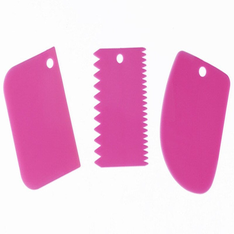 3PCS/Lot Dough Cake Cutter Slicer Spatula for Cake Cream Scraper Pasty Cutters Scraper Irregular Teeth Edge DIY Smoother