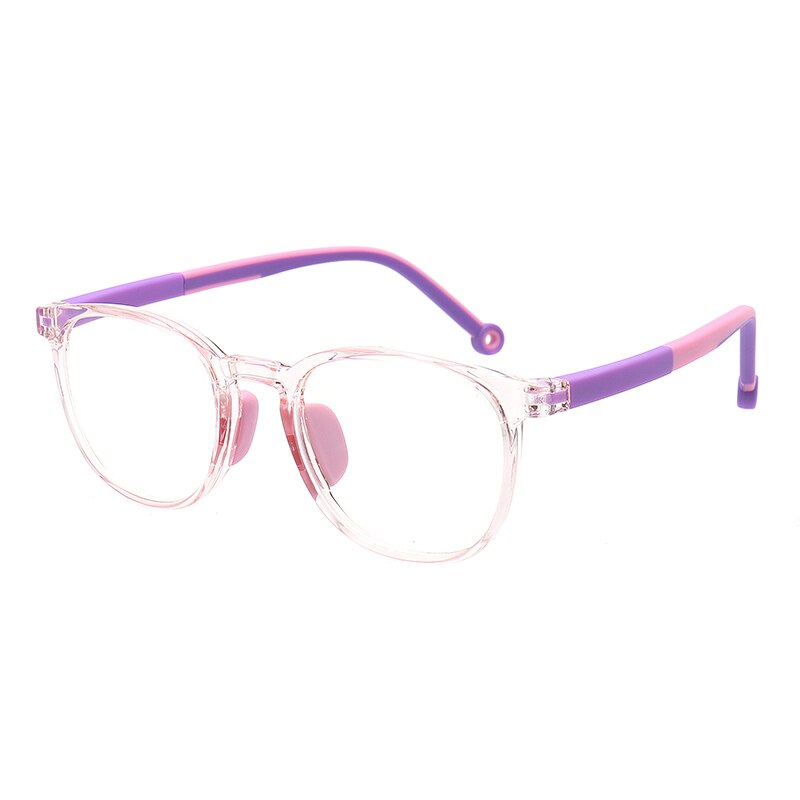 Kids Anti-blue Light Glasses Children Ultralight Round Eyeglasses Boys Girls Myopia Eyewear Blue Light Blocking Computer Glass: trans-pink