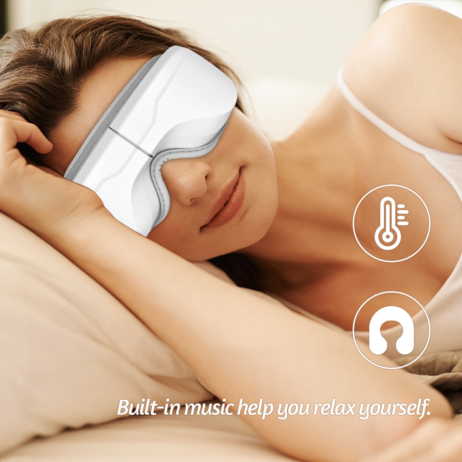 Eye Massager Eyes Therapy Massager with Heat Air Vibration Music for Relieve Eye Strain Dry Eyes Improve Sleep Eyes Care Machine