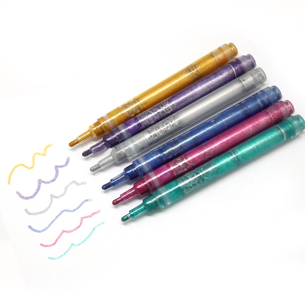 Umitive 1 st 3 mm spets glitter konst märkpenna giftfri flytande färg tusch för barnmålning