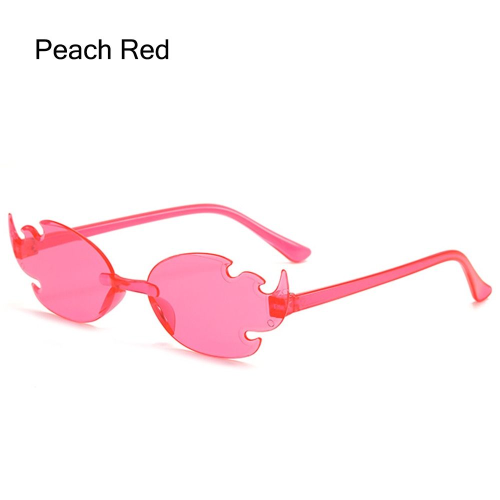 Gafas de sol coloridas con forma de llama de fuego, gafas de sol divertidas sin montura, gafas de Cosplay de para mujeres y hombres: Azul