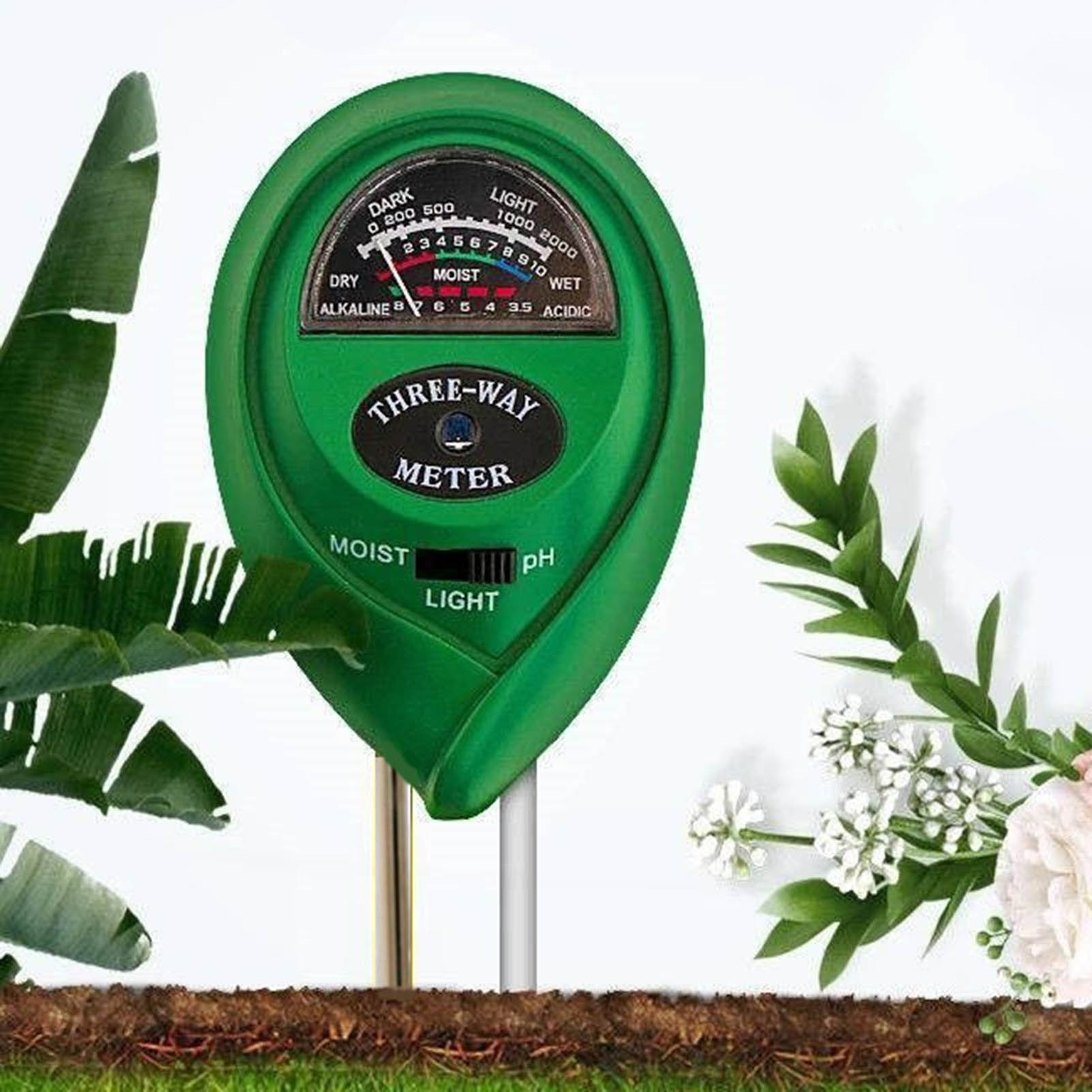 3in1 Soil Water Moisture PH Meter Acidity Humidity Sunlight Light PH Test Garden Plants Flowers Moist Tester Testing Instrument