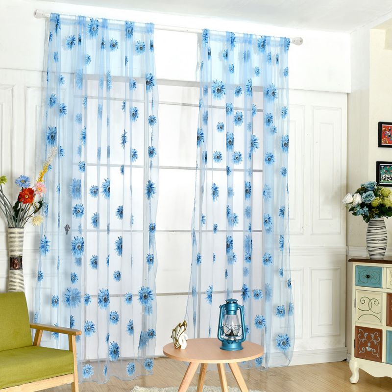 Vlinder Print Sheer Window Panel Gordijnen Scheidingswand Woonkamer Slaapkamer 200Cm X 95 Cm