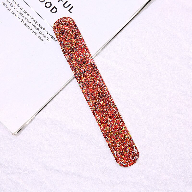 4 Stks/set Pailletten De Mermaid Armbanden Glitter Slap Armbanden Voor Meisjes Suède Backing Sparkly Snap Armband Set: 12