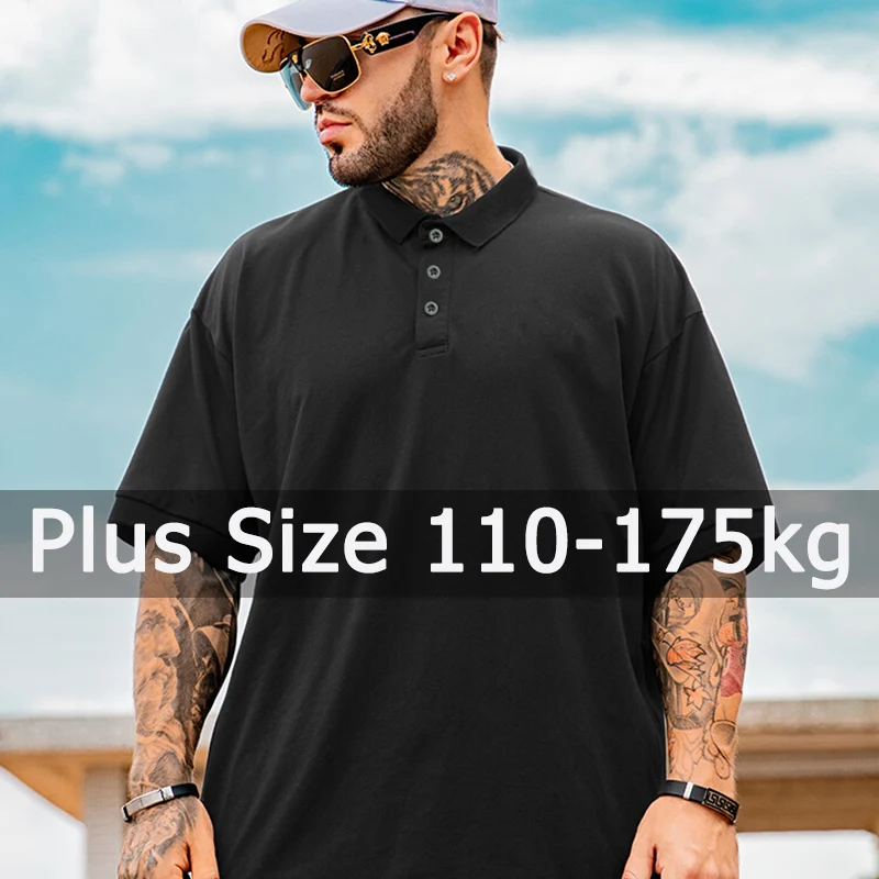 Hommes Polo chemise de grande taille 5XL/6XL/7XL 110-175kg ample surdimensionné t-shirt grande taille vêtements 자 Ropa Hombre Camisa Masculino