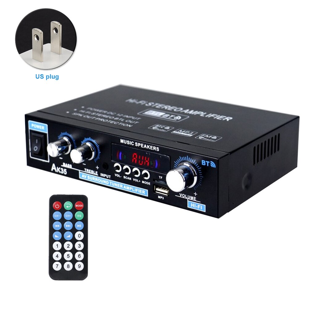 AK35 Mini Bluetooth 5,0 Stereo Hause Multifunktionale Digital Verstärker Eisen HIFI Dual Kanal umgeben Klang Fernbedienung