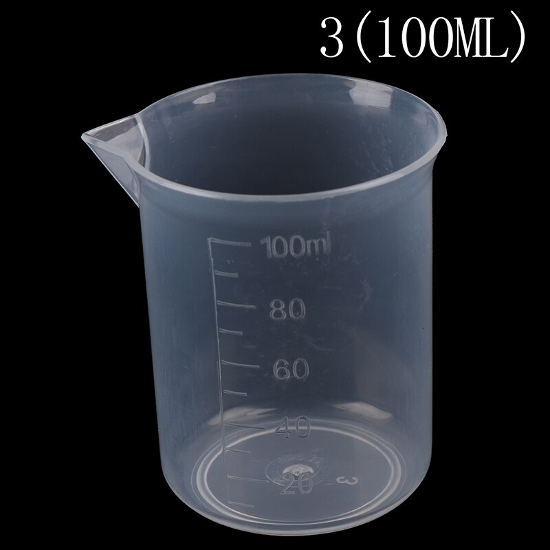 ! 2 stk gennemsigtigt køkken laboratorium plast volumetrisk bæger målekop 250ml/150ml/100ml/50ml/25ml: A3