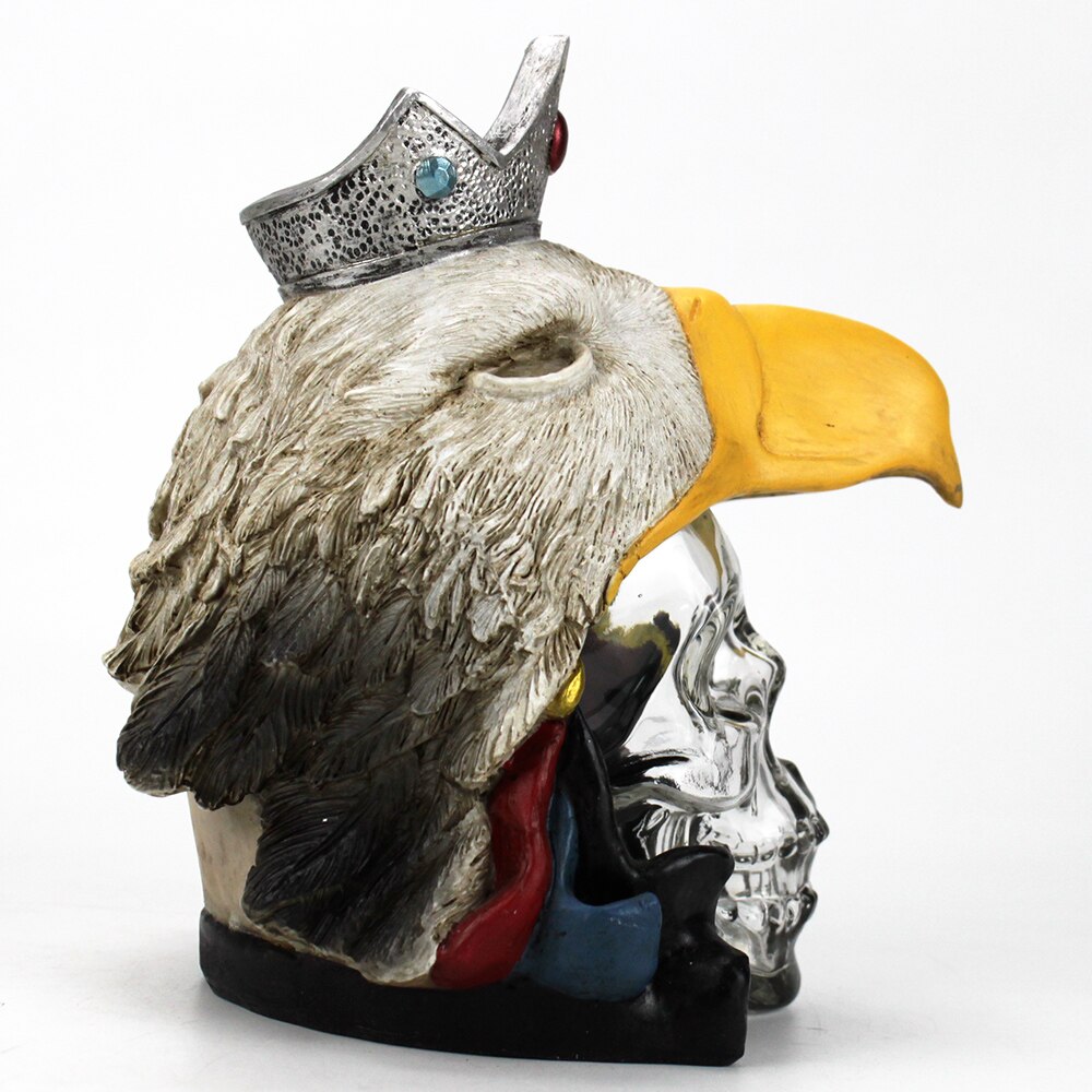 Skull with Bald Eagle Helmet Crystal Head Vodka Skull Wine Sets Wine Bottom Skull Decanter Glass Set 400ml