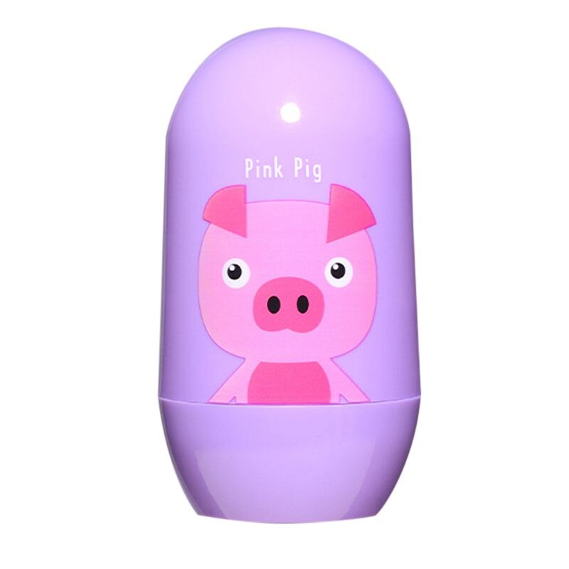 4 pçs bebê cuidados com as unhas conjunto infantil dedo aparador tesoura clippers prego dos desenhos animados caixa de armazenamento animal para viagens: ROXO