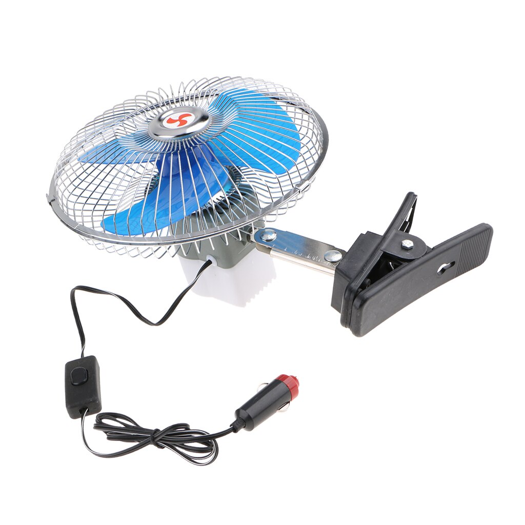 12V Dashboard Oscillating Vehicle Car Van Truck Home Clip-On Fan