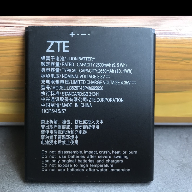 Originele 2650Mah Li3826T43P4h695950 Batterij Voor Zte Blade A5 Mobiele Telefoon Batterijen