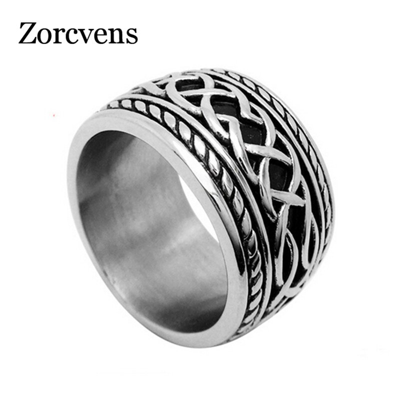 Zorcvens Retro Punk Ringen Voor Mannen Mode Accessoire Sieraden Rvs Casting Mannelijke Ringen Vinger Ring