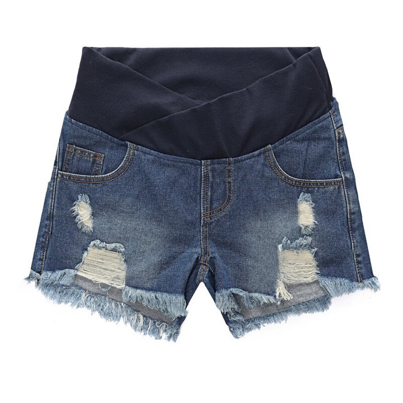 Niedrigen Taille Denim Mutterschaft kurze Hose Sommer Kühl Zerrissene Jeans Für Schwangere Frauen Kleidung Mit Tasche Hosen Schwangerschaft kurze Hose