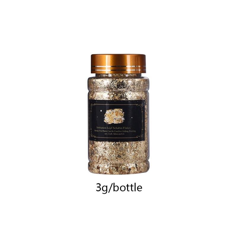 1 Bottle Gold Leaf Flakes Resin Filler Gold Silver Confetti Filling For DIY Epoxy Resin Craft Nail Art Foil Paper Jewelry Making: KC gold-3g