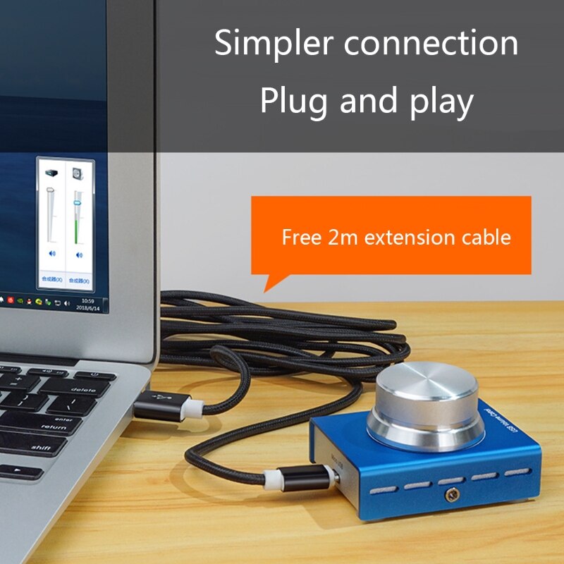 Control de volumen Usb para Pc, altavoz de ordenador sin pérdidas o controlador de volumen, ajustador Digital con función de silencio de una tecla
