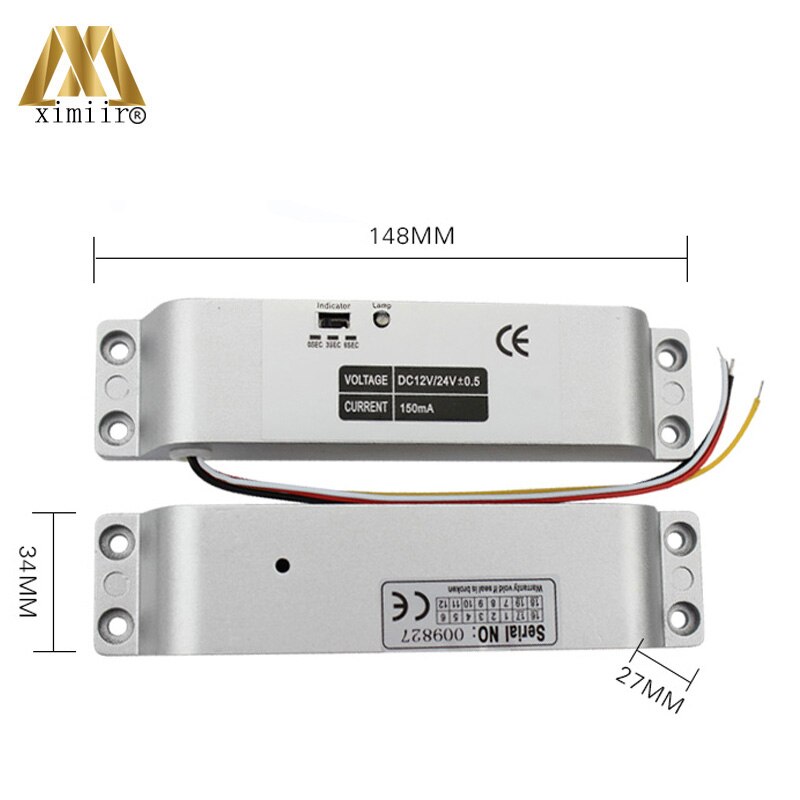 Electric Bolt Lock For Fully Frameless Door Access Control System Door Lock Electric Lock Low Temperature XM-640