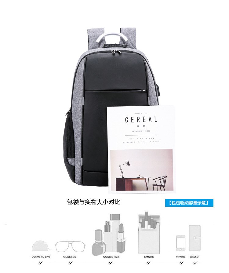 Male business anti-theft backpack multi-function computer bag casual backpack