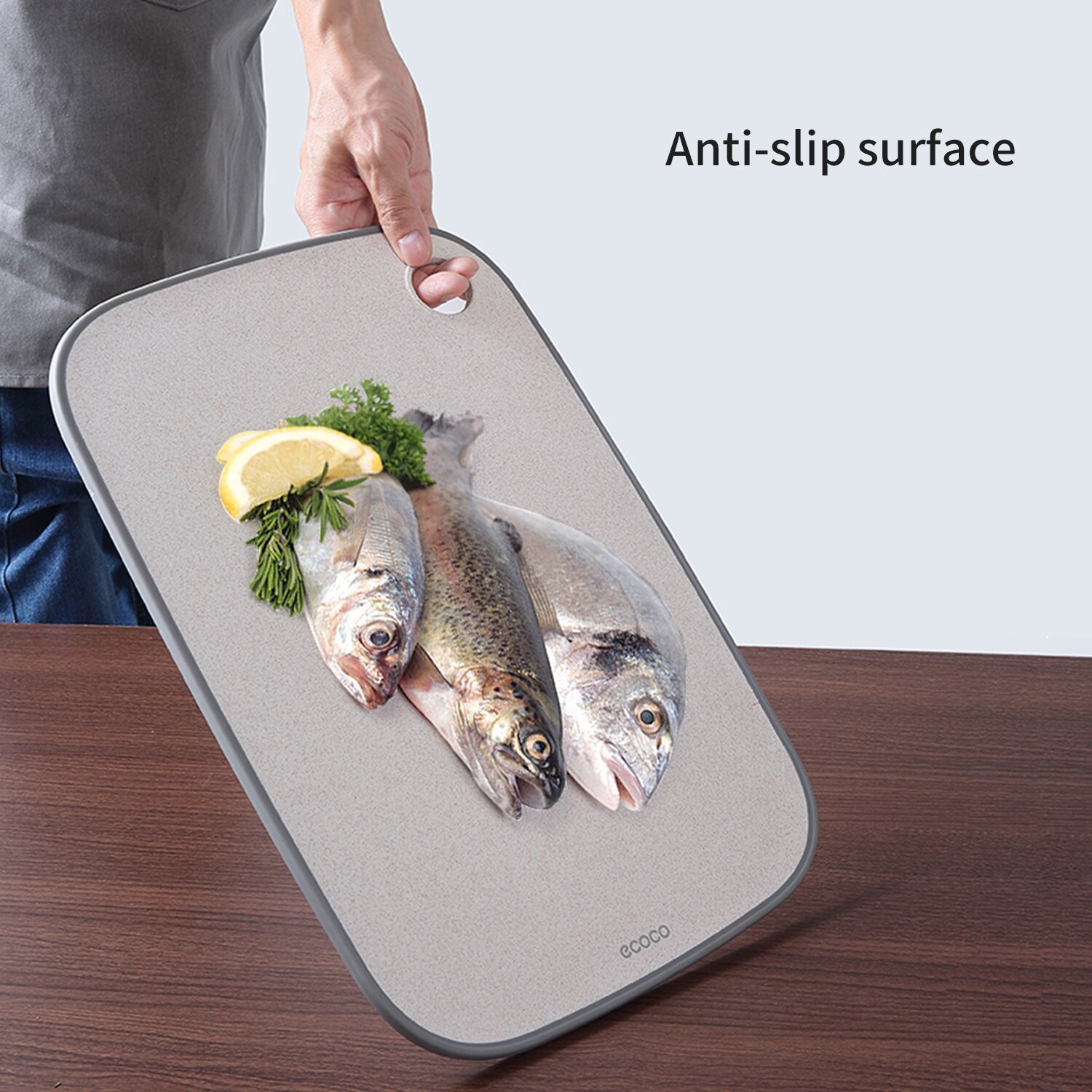 Kitchen PP Plastic Cutting Board Reversible Board Chopping Board Wheat Straw Cutting Mat Double Cut Anti-Slip Surface