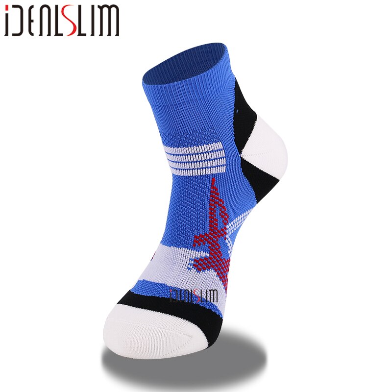 IDEALSLIM Sport Socken viel für Männer Frauen Jungen Laufen Socken Atmungsaktiv Schnell Trocknend Runnnig Socken: Blau- 1 Paare