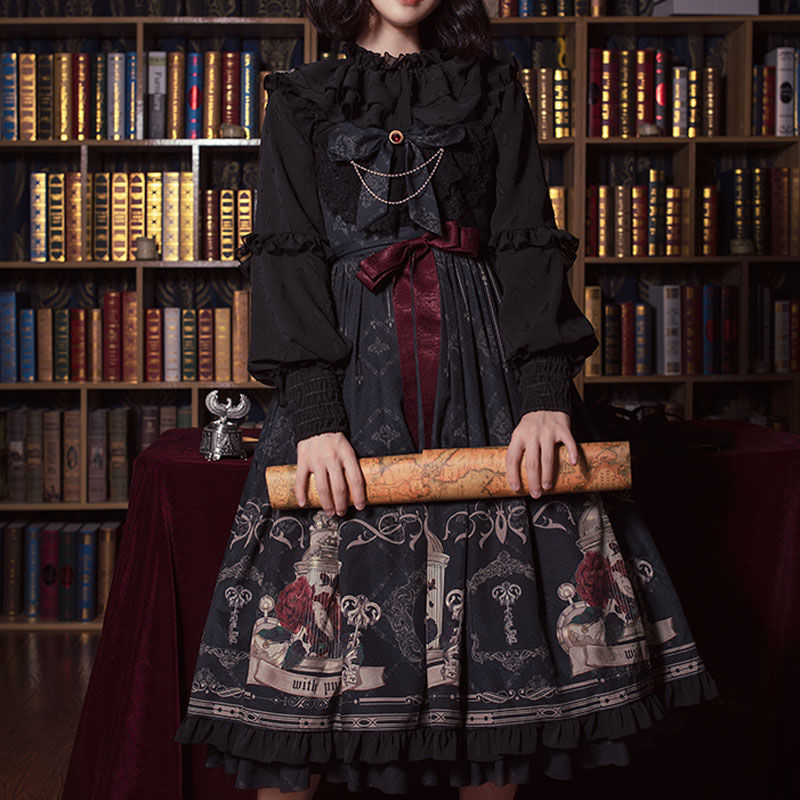 Lolita vestido JSK nightingale y rose vestido jsk estilo gótico oscuro vintage, victoriano princesa vestido de sin mangas lolita vestido