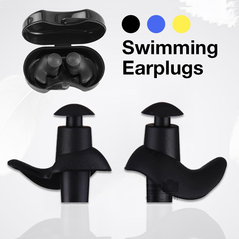 2Pcs Zwemmen Oordopjes Waterdicht Herbruikbare Siliconen Oordopjes Voor Zwemmers Douchen Baden