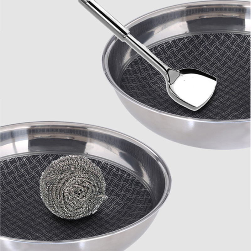 Wok allemande, en acier inoxydable 304, nid d'abeille, cuiseur antiadhésif antifumée et Pot en fer à frire universel pour induction et gaz