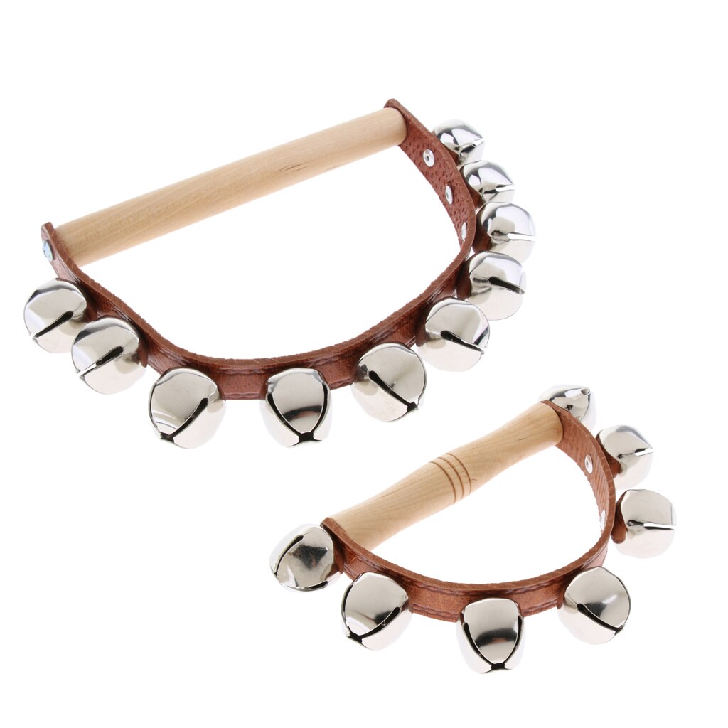 Jingle Sleigh Bells Shaker Hand Mounted Rhythm Percussion Instrument For Kid
