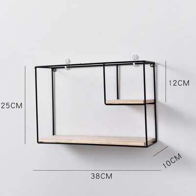 Wooden Gold Storage Racks Hanging Decor Storage Box Flower Pot House Storage Rack Wall Book Figurines Display Crafts Shelves: 5