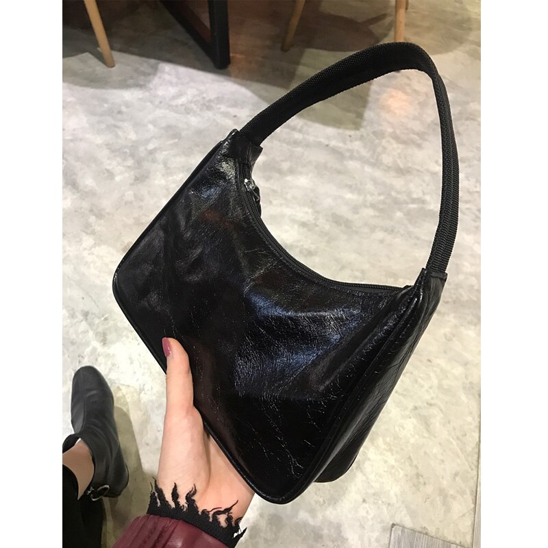 Soft PU Leather Ladies Single Shoulder Bags Solid Color Women Hobos Underarm Bag Female Purse Handbags