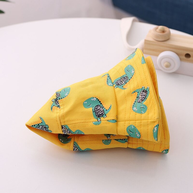 Dinosaure impression chapeau bébé chapeau dessin animé chapeau coton seau chapeau enfants été chapeau de soleil enfant en bas âge garçons filles chapeau
