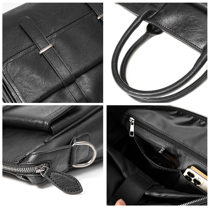 Maletín ejecutivo de negocios para hombre, bolsos de mano de cuero Pu para hombre, bolsos de lujo para ordenador portátil, bandolera de hombro, bolso de trabajo de