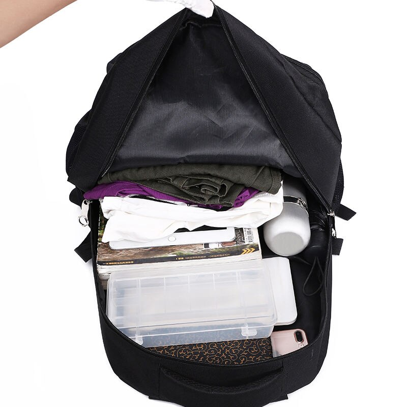 Stor kapacitet mænds rygsæk vandtæt nylon gymnasietasker til teenager drenge college studerende taske sort stor rygsæk mand