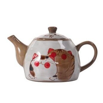 Japanese Style Hand Painted Cute Cat Teapot Ceramic Household Teacup Porcelain Office Kettle Kung Fu Drinkware Tea Set