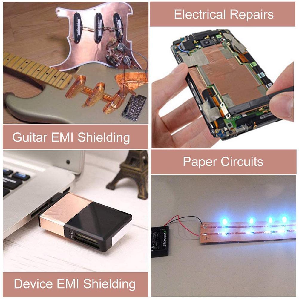 20M Double Sided Conductive Copper Foil Adhesive Tape, Copper Foil Tape For EMI Shielding, Crafts, Soldering, Electrical Repairs