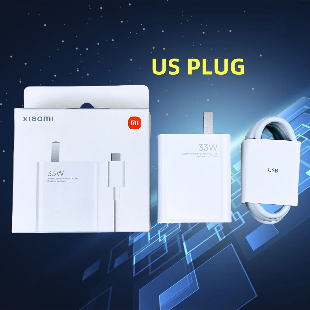Cargador Xiaomi Original de 33W, adaptador Turbo de carga rápida de la UE, Cable Usb tipo C para Poco X5 X4 M5S X3 Pro Redmi Note 12 13 12R 13R: CH