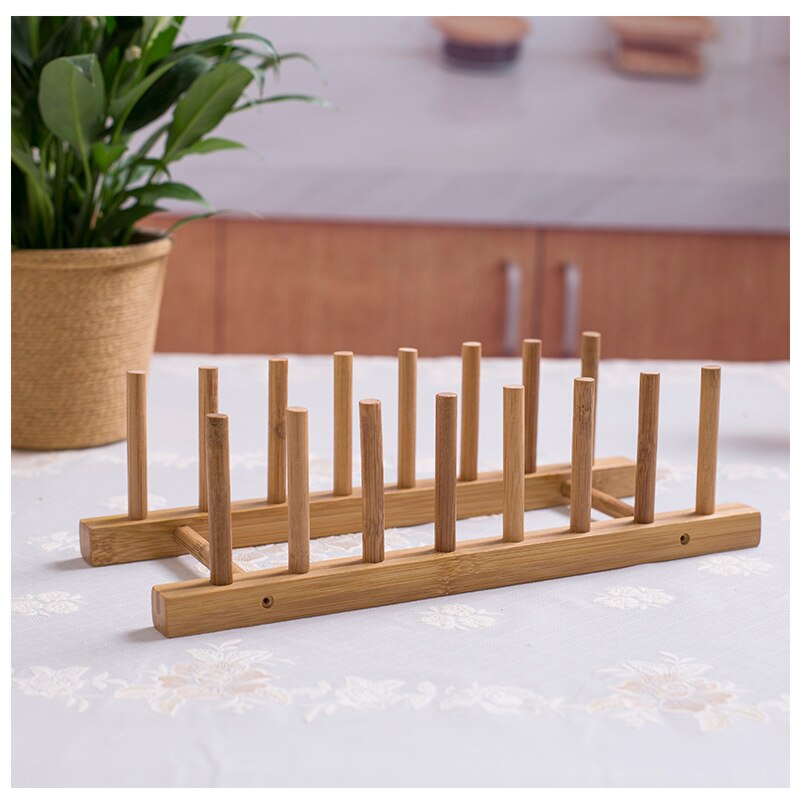 Massief Hout Gerechten Aftappen Keuken Rekken Houten Keuken Schotel &amp; Pot Cover Rack Eenvoudig Te Schoon Multifunctionele Vouwen afdruiprekken
