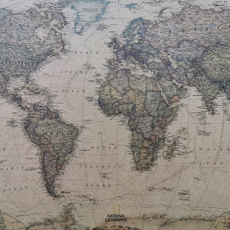 1 pcs 72.5*47cm Student school stationery education style event decoration poster Not acratch off world map poster wall maps