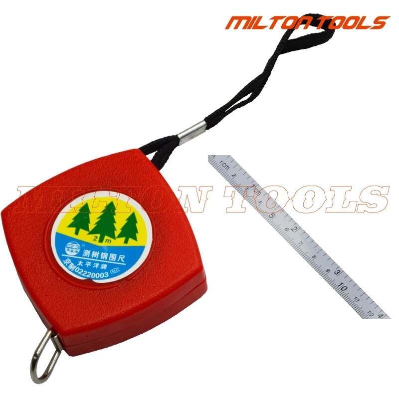 1pc 2m Retractable Tape Tree Diameter Caliper Tree Girth Measuring Steel Tapes Garden Gauging Tool