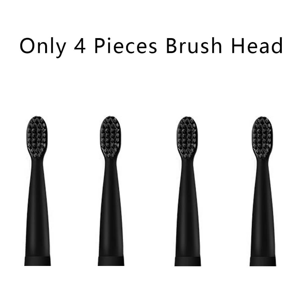 Brosse à dents électrique à ultrasons détartreur dentaire Rechargeable nettoyant pour dents: Only 4 Heads Black