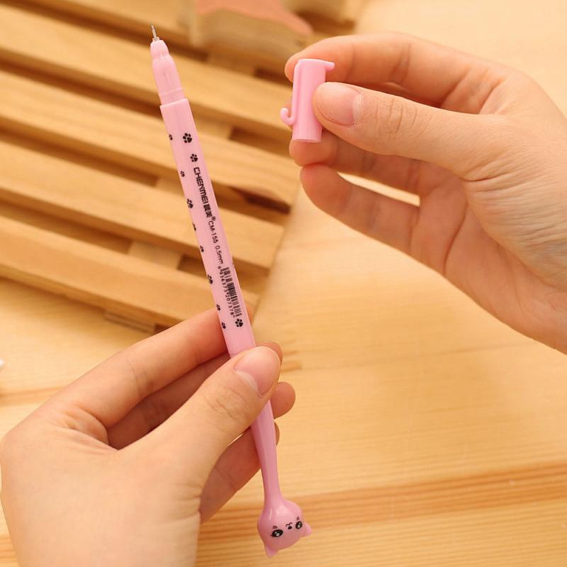 Kreative Schreibwaren Gel Stift Nette Cartoon Hoch Katze Wasser Schwarz Core Braun Rosa Weiß Blau Neuheit Einfach Zu Schreiben Student TSLM1