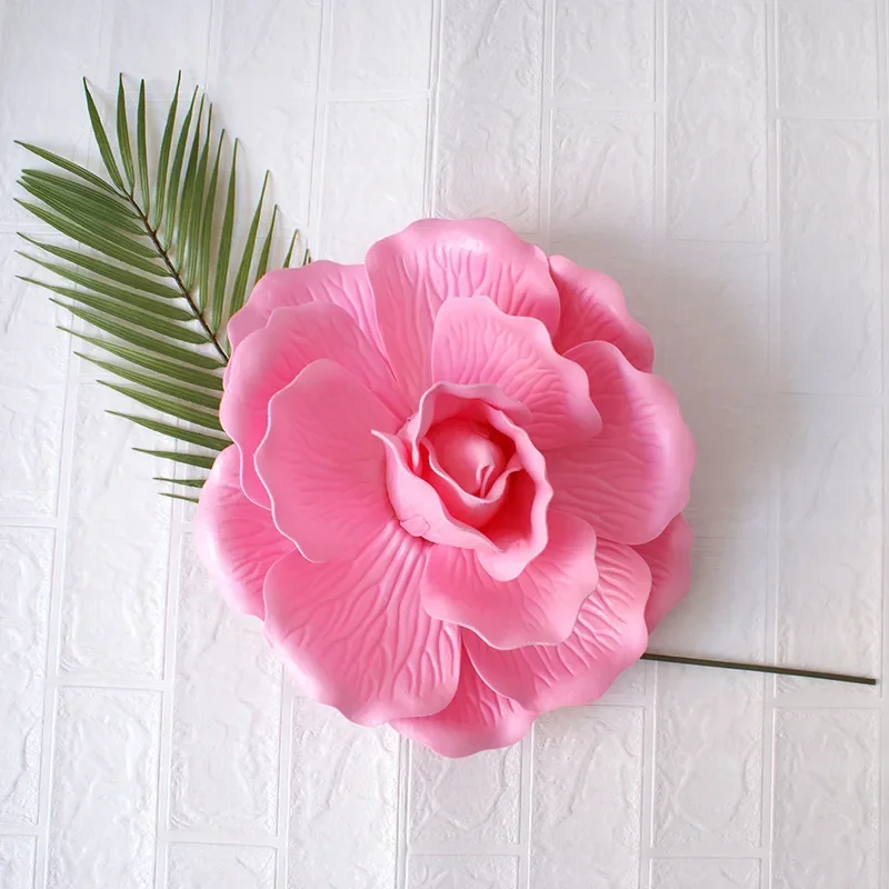 Grote Bruiloft Decoratie Rose Pe Foam Bloem Achtergrond Muur 3d Grote Bloem Simulatie Platte Bodem Rose Kunstbloem: Deep Blue