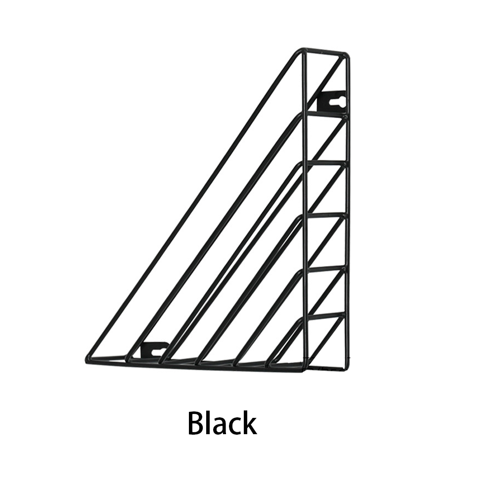 Metal Triangle Wall Shelf Wall Mounted Wall Decoration Magazine Book Storage Rack Crafts Display Stand Wall Shelves Home Decor: Black