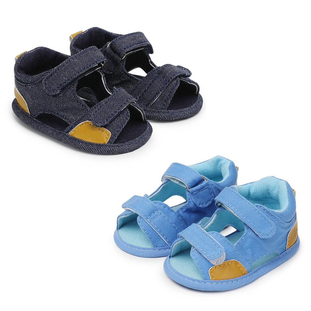 Baby Boys Girls Sandals Toddler Solid Color Slip-On Shoes Summer Baby PU Leather Sandals Crib Shoes Beach Shoes For 0-18 Months