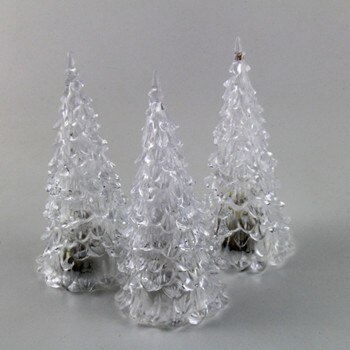 13CM Acrylic Christmas tree children luminous toys LED colorful crystal flash toys